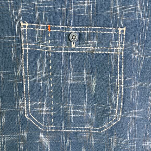 CUBAVERA Slim Fit linen Blend Button Front Long Sleeve Plaid Shirt Mens Size XXL - Picture 7 of 12